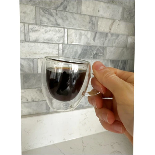 Lunar Coffee Lab Glass Coffee Cup - Double Insulated Heat Protection - Coffee & Espresso Cup Sizes