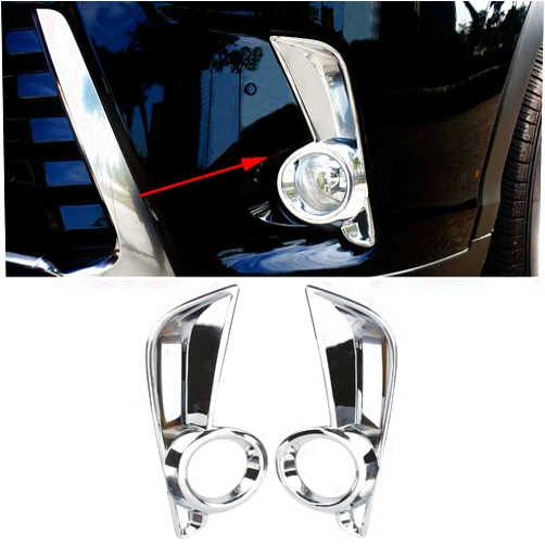 Senzeal ABS Chrome Front Fog Light Lamp Cover Trim Replace for Toyota Highlander 2014 2015 2016 2017 2018 2019 2PCS