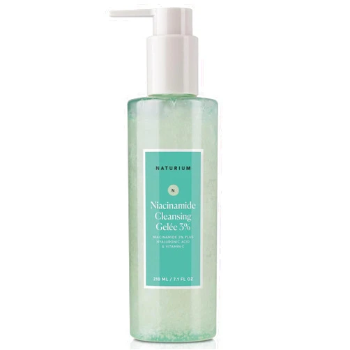 Naturium Niacinamide Cleansing Gelée 3% Plus Hyaluronic Acid & Vitamin C, Gentle & Smoothing Face Wash, 7.1 oz