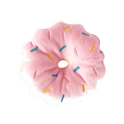 Zerodis Dog Squeaky Toys, Donut Shape Plush Dog Toy Cute Puppy Chew Teeth Grinding Toys Stuffed Soft Interactive Squeaky Dog Chew Toy for Small Medium Dogs ()