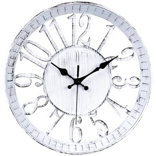 Ogetok Vintage Wall Clock 12 Inch, Round Wall Clocks Battery Operated, Quartz Silent Non Ticking Digital Clock Modern Hollow Simple Decorative Clock for Home Office School Kitchen Bedroom (White)