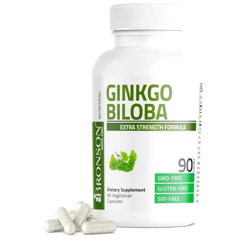 Bronson Ginkgo Biloba Extra Strength Supports Brain Function & Memory, 90 Vegetarian Capsules