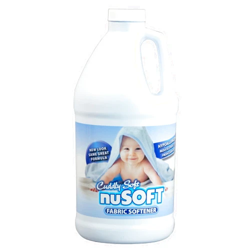 NUSOFT 64 fl oz Ultra Concentrated Hypoallergenic Fabric Softener - Enhanced Softness & Freshness, Reduces Wrinkles & Static Cling, Safe on Colors & Delicates, Great for Delicate Skin (419690)