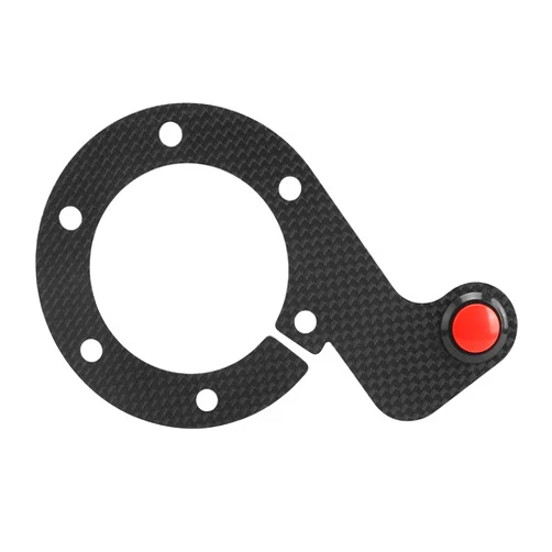 Aramox Steering Wheel Horn Button, Carbon Fiber External Horn Button Kits for 6 Bolts Steering Wheel (Single Button)