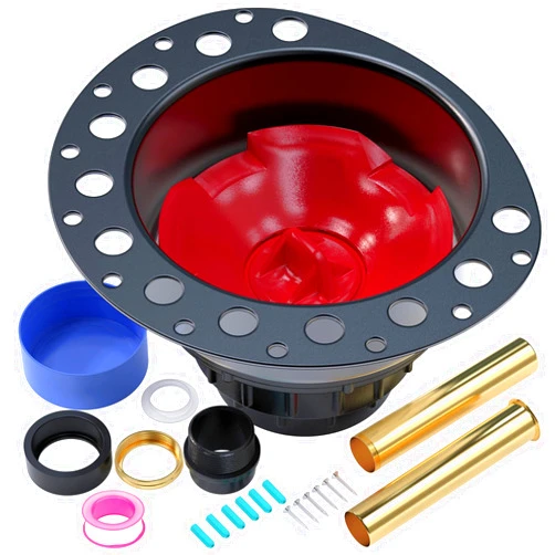 GenCap ITD35 Freestanding Tub Drain Rough-in Kit, Bathtub Drain Kit with with ABS Plastic Adapter and Brass Tail Pipes, Compatible with Freestanding Bathtub, Floor Mounted Bathtub and Copper Bathtub