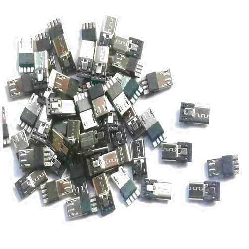 Sopepoyie 30PCS USB Type B Standard Micro Port Male Solder Plug 5pin Male Jack Socket Connector Direct Jack Socket Connector Solder Welding Welding Plate for DIY USB Power Supply Breadboard Micro Male Connector