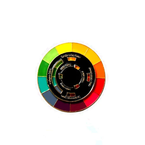 Disengor Color Wheel Interactive Spinner Enamel Pins - Color Selection Wheel Brooch - Metal Badge Creative Artist Gift