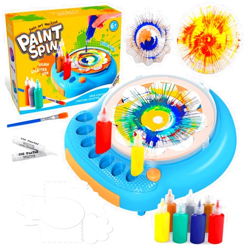 Hewaurorion Paint Spin Art Machine Kit for Kids, Arts & Crafts Painting Spinner Toys Kits Sets for Boys & Girls Ages 6 7 8 9 Year Old Blue