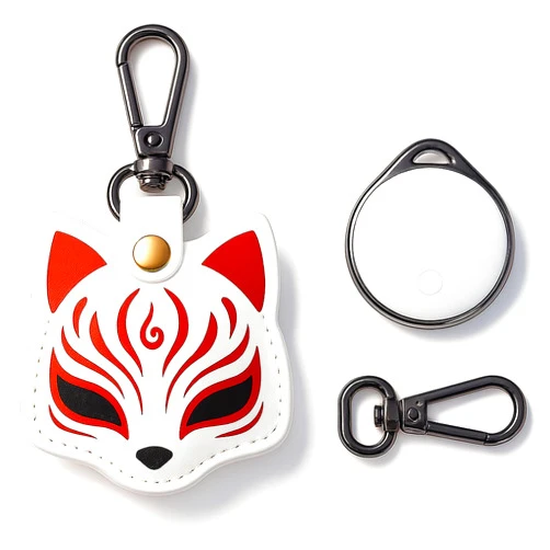 Linkstyle.life NIJITAG Smart Item Tracker with Fox case by LINKSTYLE — Unlimited Range GPS Tracker Alternative with Apple Find My Network, Waterproof, iOS Only (1-Tag + 1-Case)