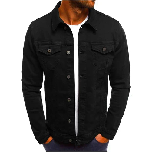 LONGBIDA Men's Casual Classic Denim Jacket Slim Fit Fashion Jean Coat