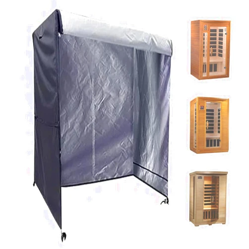 Safipotts Outdoor Sauna Cover, Heavy Duty Waterproof Sauna Cover for Dynamic Barcelona Wood Infrared Home Sauna,(Black, only cover) (38