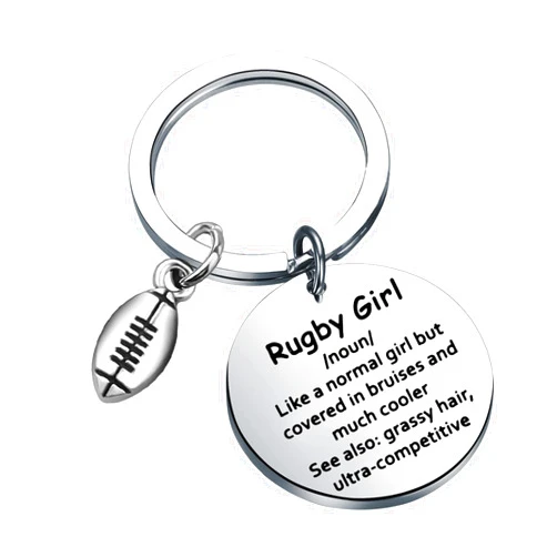 Gzrlyf Rugby Girl Gifts Rugby Keychain Funny Rugby Girl Definition Gifts for Rugby Lovers Rugby Player Team Gifts