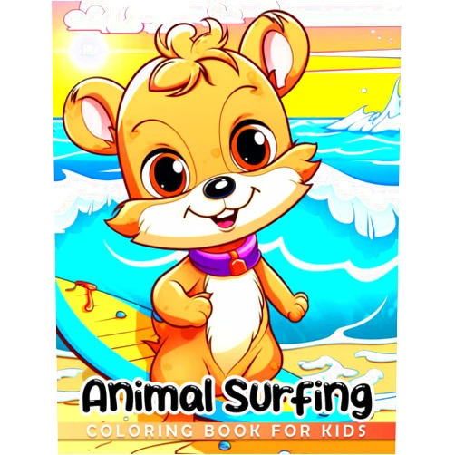 Remi Simpson Animal Surfing Coloring Book For Kids: 30 amusing animal sports pictures for a fun and creative gift that promotes relaxation. Perfect for your loved ones.