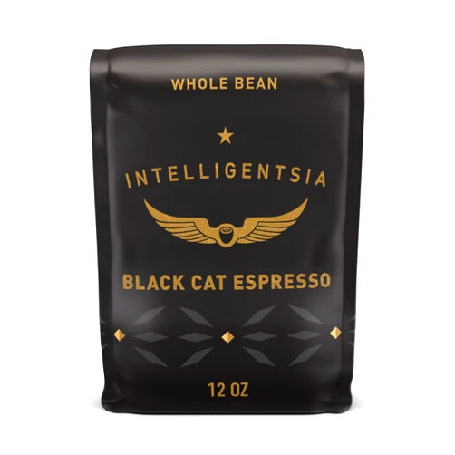 Intelligentsia Coffee, Medium Roast Whole Bean Coffee - Black Cat Espresso 12 Ounce Bag with Flavor Notes of Stone Fruit, Dark Sugars and Dark Chocolate