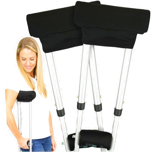 Vive Premium Crutch Pads & Hand Grips - Comfortable, Breathable, Machine Washable Padding - Moisture Wicking & Odor Reducing Pillow Accessory Covers for Adult & Youth Walking Crutches