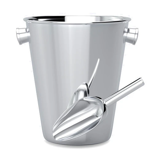 Olmaanseta Champagne Bucket With Ice Scoop,Stainless Steel Wine Bucket For Bar,large Ice Buckets For Parties, Wine Chiller With Handles 4 Quart