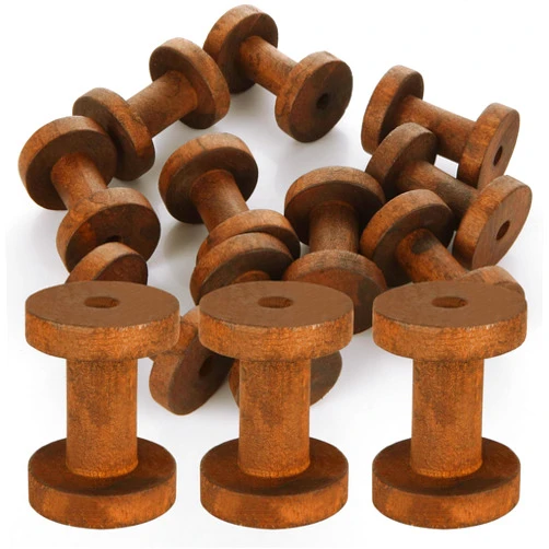 CYEAH 16 PCS Wooden Spools for Crafts, 1.7 x 2.3 Inch Empty Thread Spools for Crafts, Splinter - Free Unfinished Wood Spools for Embroidery and Sewing Machines