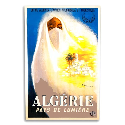 Digi Magnets Magnet 1932 Algeria The Country of Light Vintage Style Travel Magnet Vinyl Magnetic Sheet for Lockers, Cars, Signs, Refrigerator 5