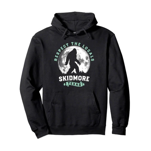 State Of Texas Sasquatch Lone Star Skidmore Texas Bigfoot Night Walk Retro Moon Pullover Hoodie