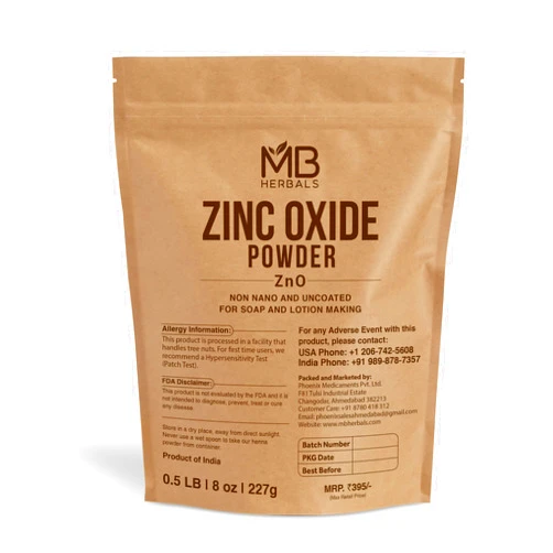MB Herbals Zinc Oxide Powder 8 oz | Uncoated & Non-Nano | Pharmaceutical Grade | For DIY Sunscreen Lotion & Diaper Rash Cream