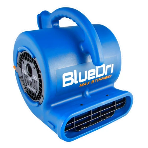 BlueDri Max Storm 25 1/4 HP, 900 CFM Air Mover Blower Fan for Water Damage Restoration Carpet Dryer Floor Home and Plumbing Use, Blue, BD-MS25, Large