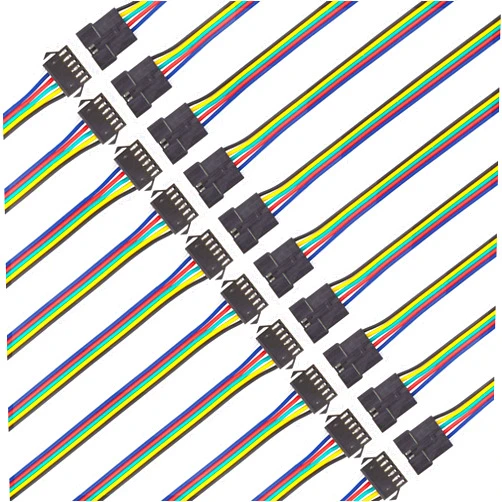 JEWUNO ACTOO 6 Pin JST SM Connector LED Power Male to Female SM Terminal Wire Cable Adapter for 5050 RGBWW LED Light Strip (10 Pair)