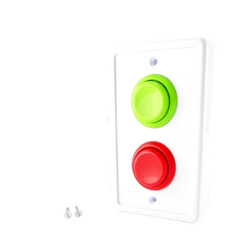 Slaige Arcade Light Switch Plate Cover, Single Switch (White/Green,Red) 1-Gang Standard Size Rocker Wall Plate, Game Room Decorator, Kid Bedroom Wallplate, Faceplate Replacement (White/Green/Red)