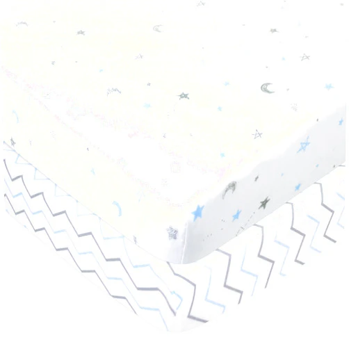 American Baby Company 2 Pack 100% Natural Cotton Fitted Pack and Play Sheets 39