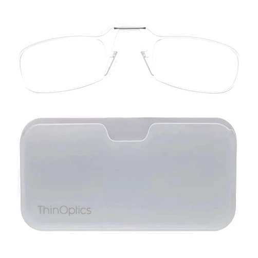 ThinOptics unisex-adult Universal Pod Case + Rectangular Reading Glasses