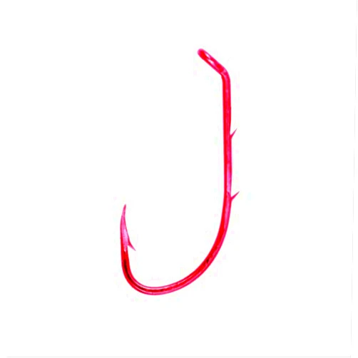 Eagle Claw Lazer Sharp Baitholder Down Eye Offset Hook, Red, 6 (L181RGH-6)