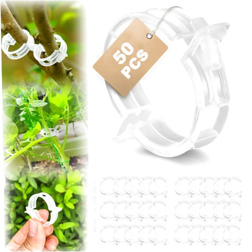Eurmali Plant Support Clips, Plant Clips for Climbing Plants Clear Plant Clips,Garden Clips Plant Support Clips Plant Clips Plant Support Garden Clips Vine Fixing Clip for Plants (50PC)