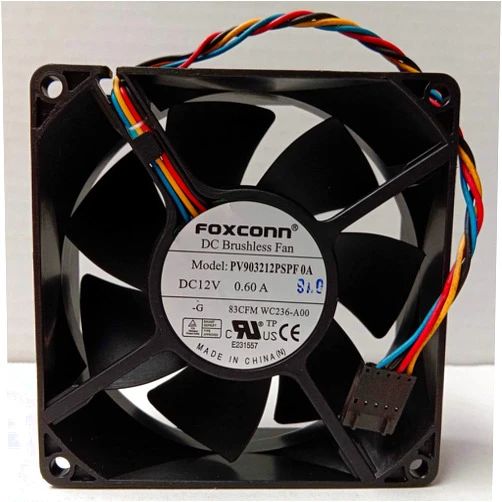 ELOMILE PV903212PSPF 0A 12V 90mm Fan, 12V 0.60A 4-pin Temperature Control Fan