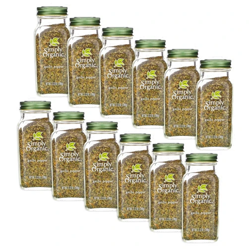PGONA Simply Organic Garlic Pepper, Certified Organic | 3.73 oz | Pack of 12