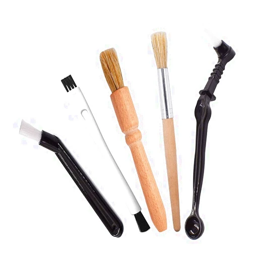DXary Coffee Brush Set Professional Espresso Brush Kit Include Wooden Coffee Grinder Machine Cleaning Brush and Nylon Espresso Brush for Coffee Machine Group Head (5)