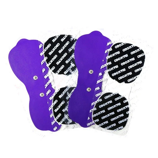 MASTOGO Tens Unit Wireless Electrode Pads, MASTOGO Replacement Electrode Pads with Standard 3.5mm Snap-on Connectors (4PCS/Set) (Purple)