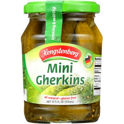 Hengstenberg Pickle Gherkins Mini, 12.5 oz ( Pack of 4)