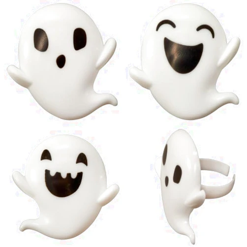 SugarMeLicious Cupcake Rings, Fun Spooky Cake Toppers for Kids' Halloween Parties, Halloween-themed party Supplies (Ghosts)