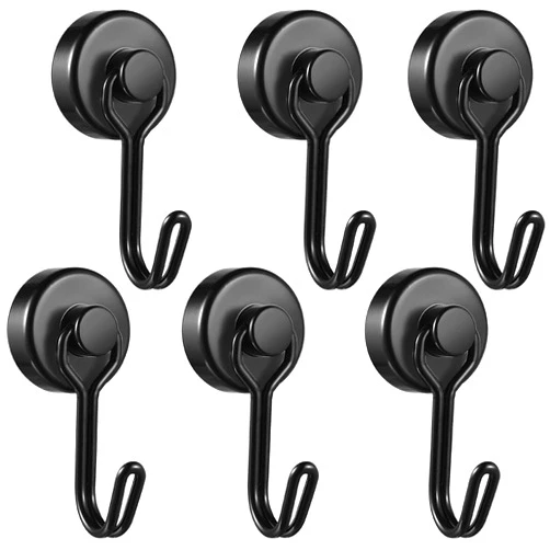 Yifchoti Magnetic Hooks, Magnet Hook 30LBS for Refrigerator,Grill,Holder, Heavy Duty Magnets Hooks with Neodymium,for Indoor,Outdoor,Utensil,Fridge,Kitchen,BBQ,Hanging (6x20MM)