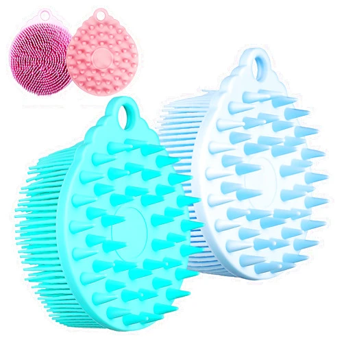 Healifty Silicone Body Scrubber, 4 Pcs Exfoliating Body Scrubber, Silicone Shower Scrubber Loofah Body Scrubber Fit for Sensitive and All Kinds of Skin Clean and Sanitary (4 Colors)