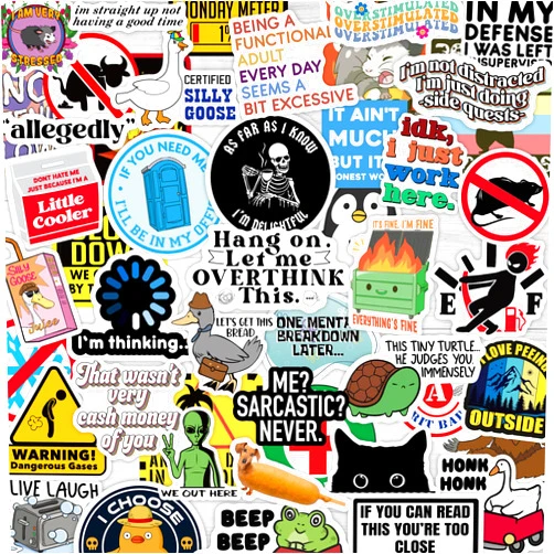 Puraesla 200 Pcs Funny Stickers for Adults (Dirty) Meme Water Bottles Stickers Pack Waterproof Cool Stickers for Laptop, Hard Hats, Sarcastic, Scrapbooking Decals