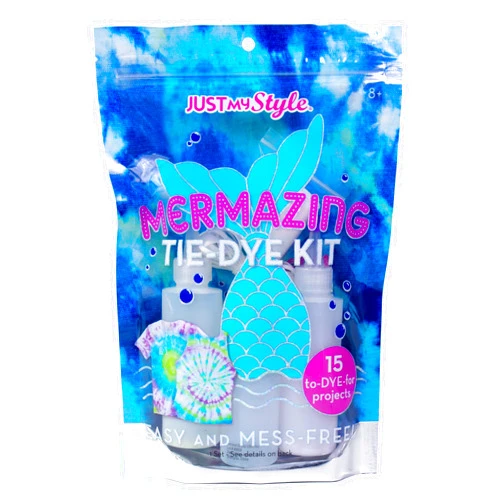 Just My Style Mer-Mazing Tie-Dye by Kit Horizon Group Usa, Create 15 DIY Tie Dye Projects. Kit Includes Gloves,Color Mixing Bottles,Mermaid Themed Colors,Rubber Bands + One Iron On Mermaid Tail Design