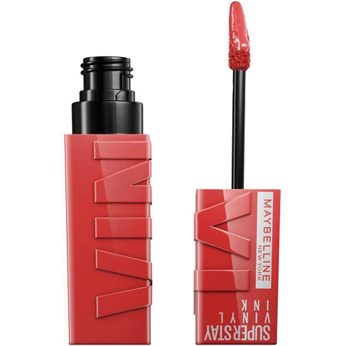 Maybelline Super Stay Vinyl Ink Longwear No-Budge Liquid Lipcolor Makeup, Highly Pigmented Color and Instant Shine, Peppy, Pink Lipstick, 0.14 fl oz, 1 Count