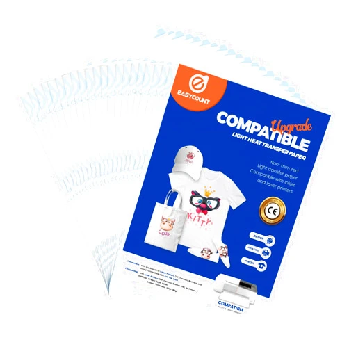 EasyCount E Heat Transfer Paper for Light T Shirts 20 Sheets (8.5x11