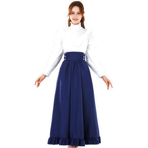 LSYYSKB Women Victorian Dress Medieval Vintage Costume Ball Gown Dress Victorian Blouse Renaissance Falda 2-pieces Set