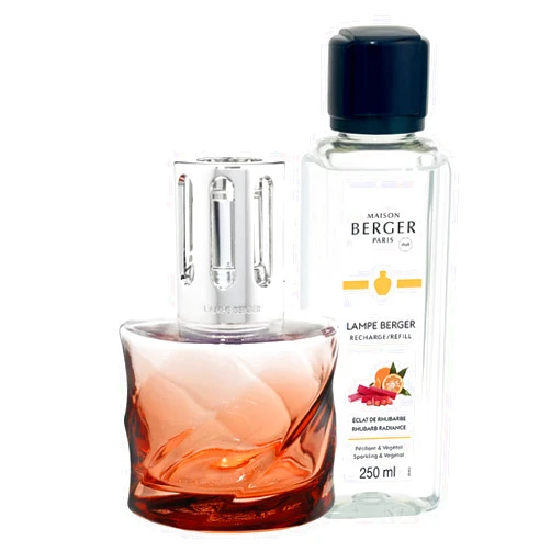 MAISON BERGER - Lampe Berger Model Spirale - Home Fragrance Lamp Diffuser - 4.9 x 3.2 x 3.2 inches - Includes Fragrance Bottle - 8.45 Fluid Onces - 250 milliliters (Coral Rhubarb Radiance)