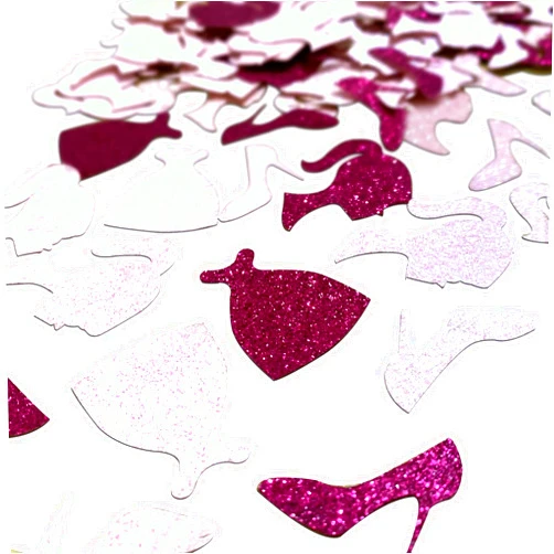 Gintison 400PCS Hot Pink Glitter Doll Confetti for Baby Shower Girls' Birthday Party Festival Celebration Table Decorations