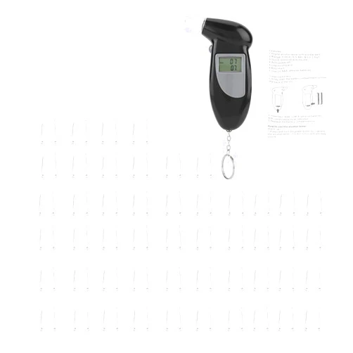 Aramox Professional, Portable Breath Alcohol Tester, Digital LCD Screen Alcohol Breath Tester, Portable Keychain Breath Analyzer (50 mouthpieces)