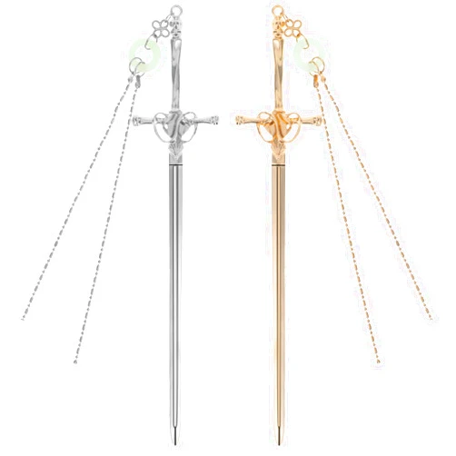 GEEHUA Ancient Large Sword Bookmark, 2 Pcs Metal Silver Golden Vintage Book Mark for Men Sword Charms Pendants Bookmarks for Book Lovers Presents Reading Crafting DIY
