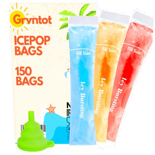 Grvntot 150 Disposable Ice Popsicle Mold Bags (8x2