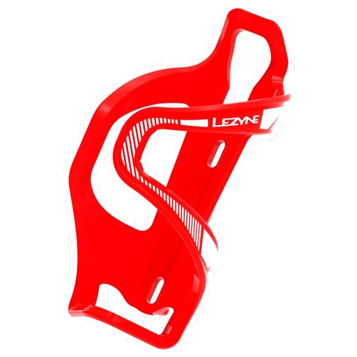 Lezyne Flow SL Enhanced | Bike Water Bottle Cage, Composite, Right, Red, 48g, Road, Mountain, Gravel Cycling Water Holder
